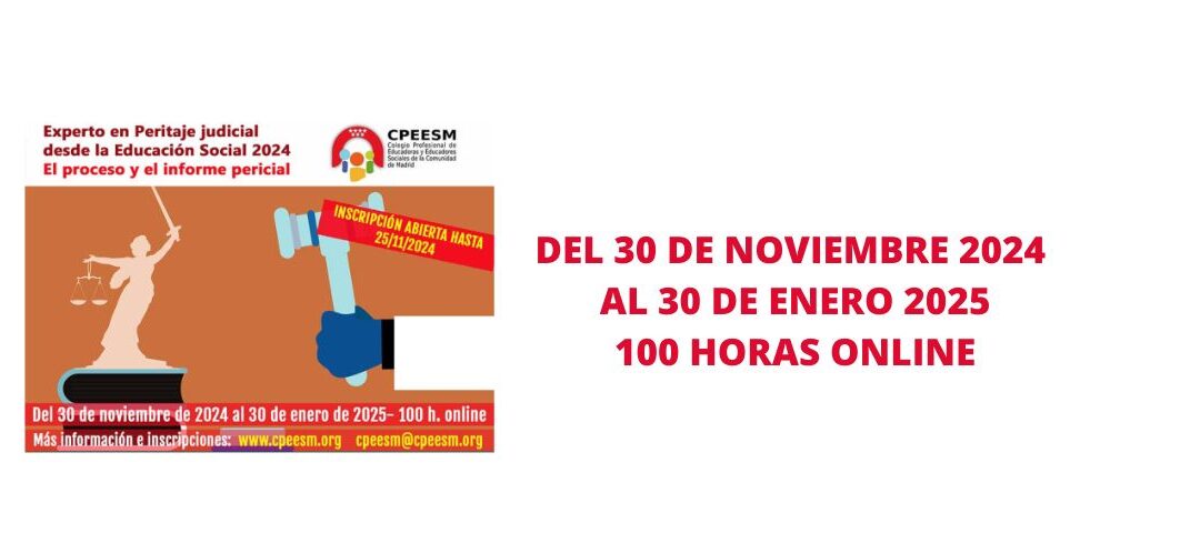 Curso de Especialización en Peritaje Judicial desde la Educación Social 2024-2025