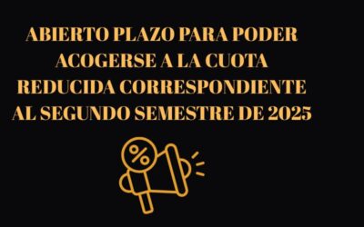Plazo para acogerse a la cuota reducida del segundo semestre de 2025