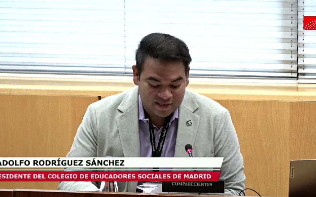 COMPARENCIA ADOLFO RODRÍGUEZ SÁNCHEZ PRESIDENTE CPEESM EN LA ASAMBLEA DE MADRID